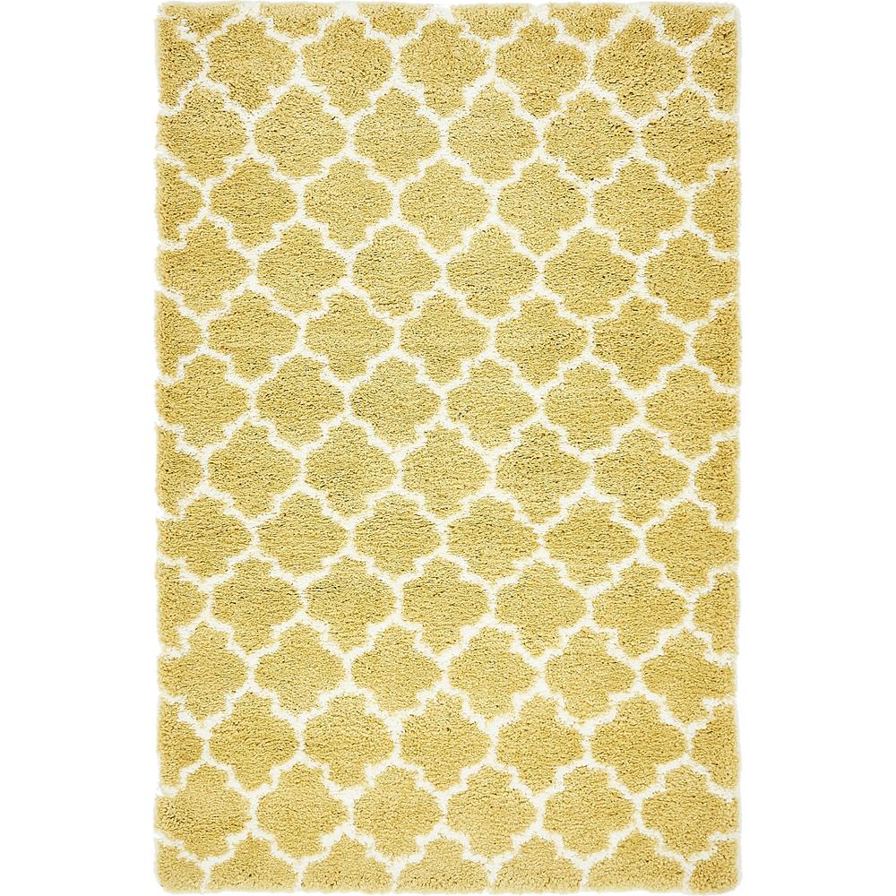 Marble Rabat Shag Rug, Yellow (5' 0 x 8' 0). Picture 1