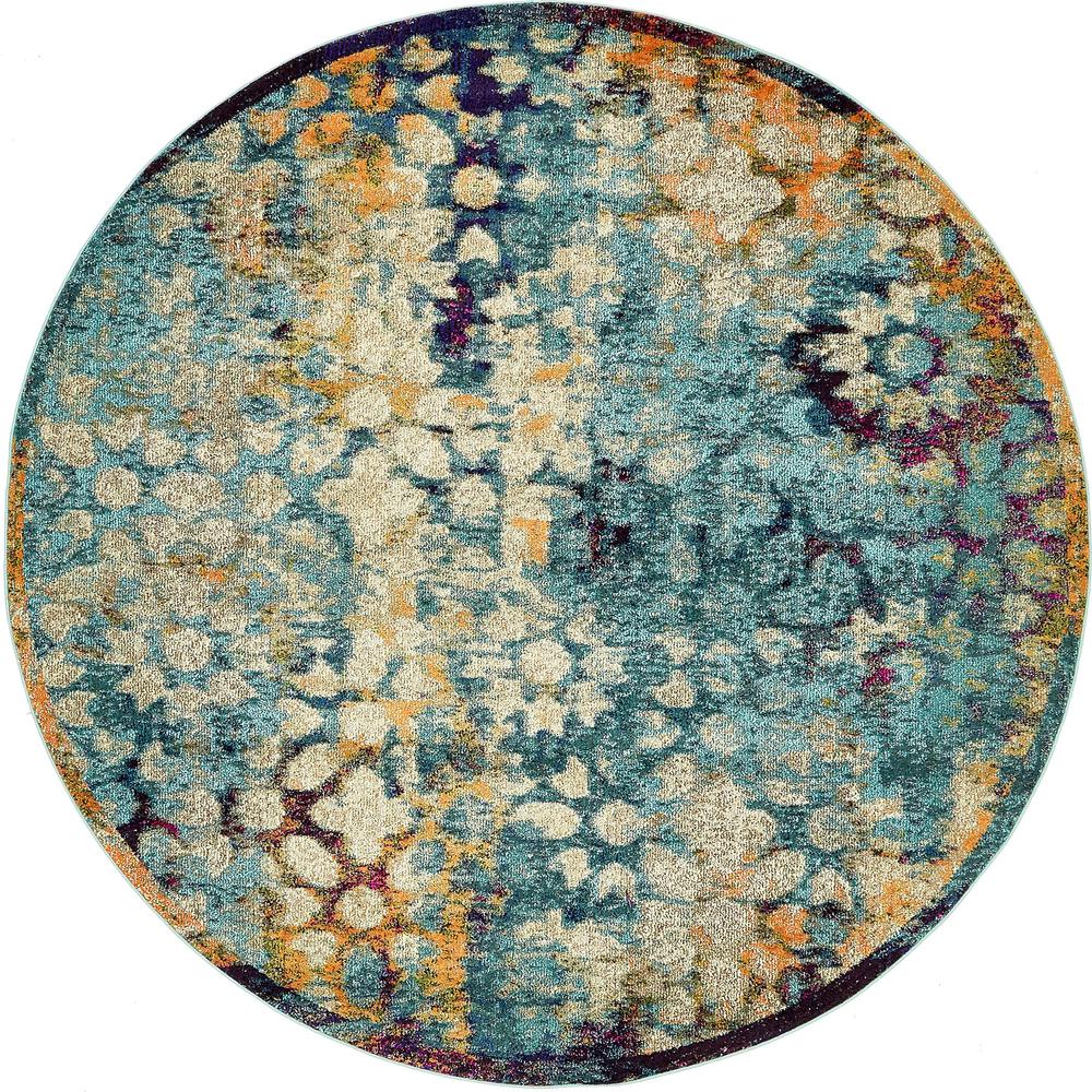 Pollock Vita Rug, Turquoise (8' 0 x 8' 0). Picture 1