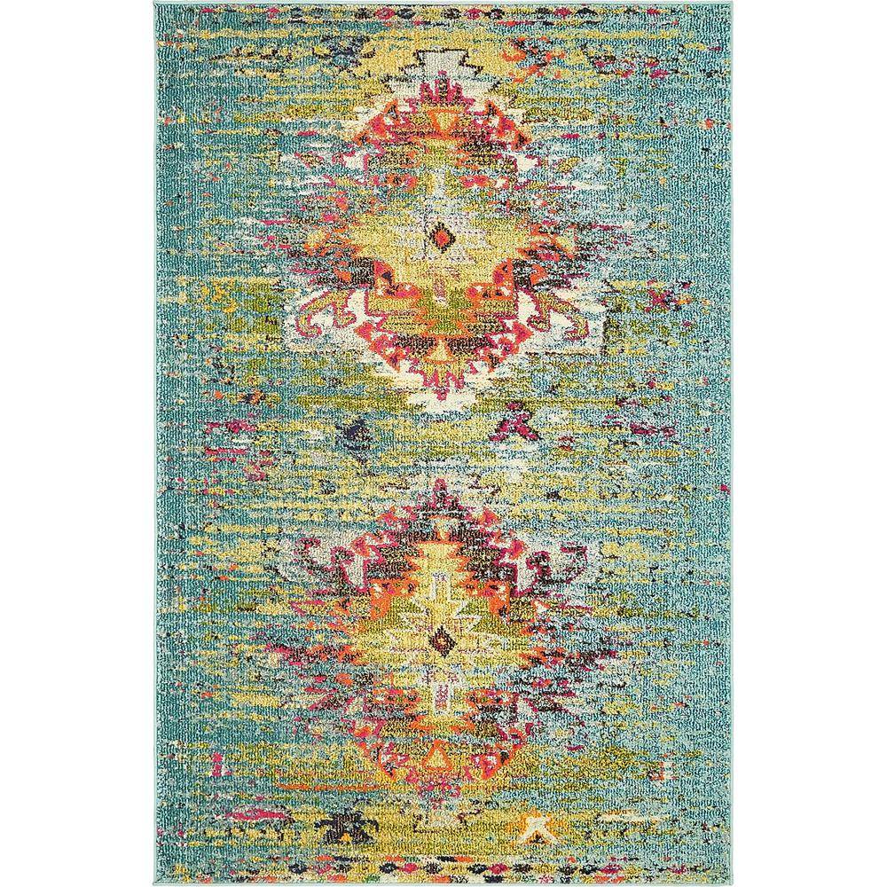 Chagall Vita Rug, Turquoise (4' 0 x 6' 0). Picture 1