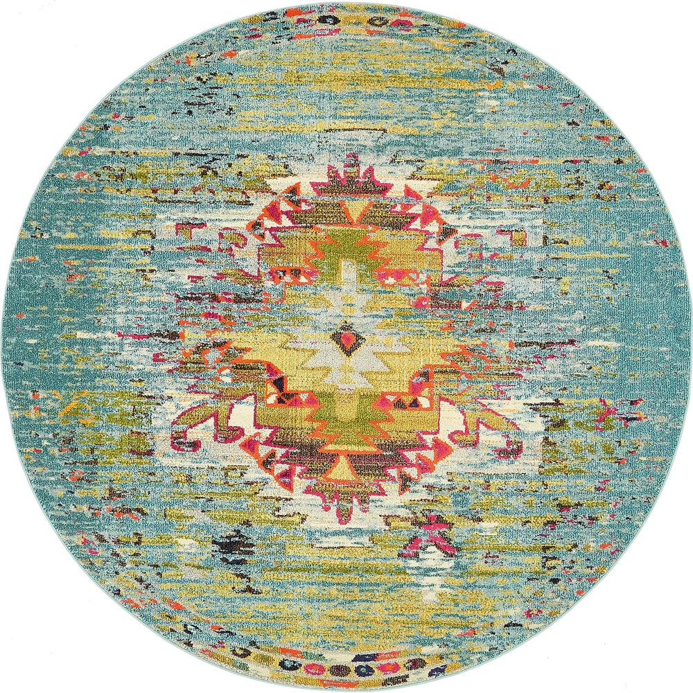 Chagall Vita Rug, Turquoise (8' 0 x 8' 0). Picture 1