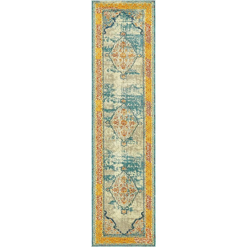 Da Vinci Vita Rug, Blue (2' 7 x 10' 0). Picture 1