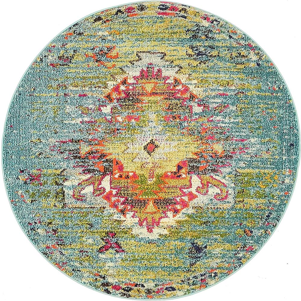 Chagall Vita Rug, Turquoise (4' 0 x 4' 0). Picture 1