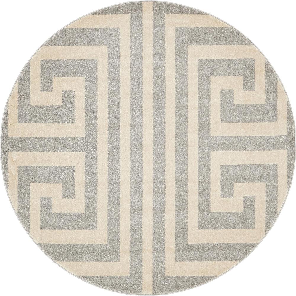 Greek Key Athens Rug, Gray (6' 0 x 6' 0). Picture 1