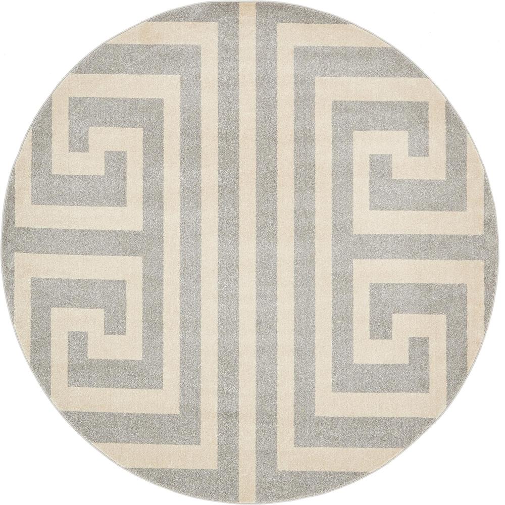 Greek Key Athens Rug, Gray (8' 0 x 8' 0). The main picture.