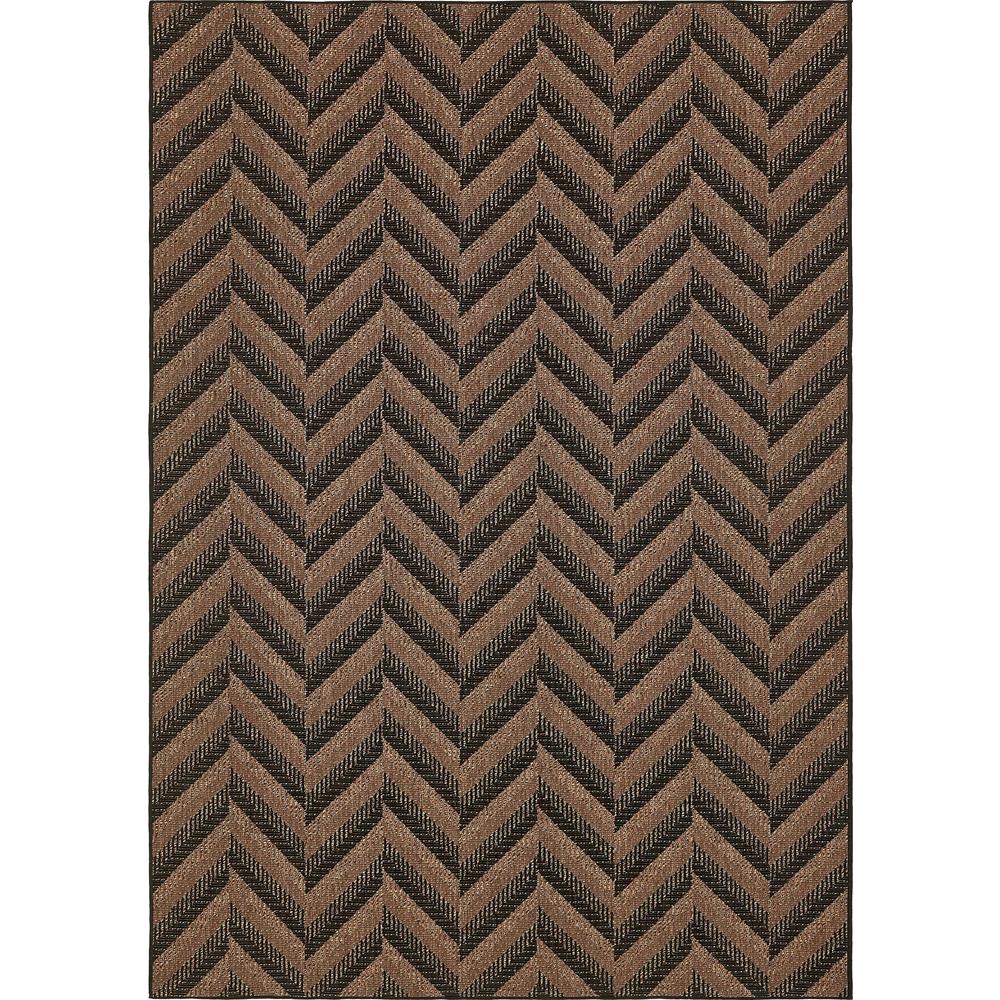 Outdoor Chevron Rug, Brown (8' 0 x 11' 4). Picture 1