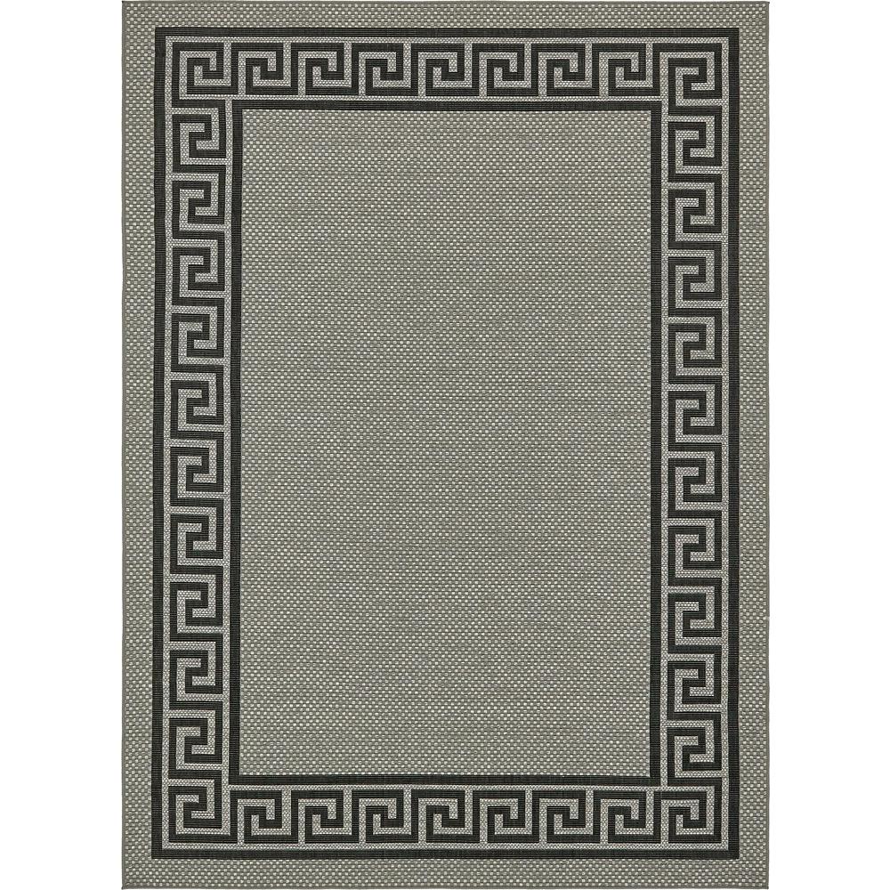 Outdoor Greek Key Rug, Gray (8' 0 x 11' 4). Picture 1