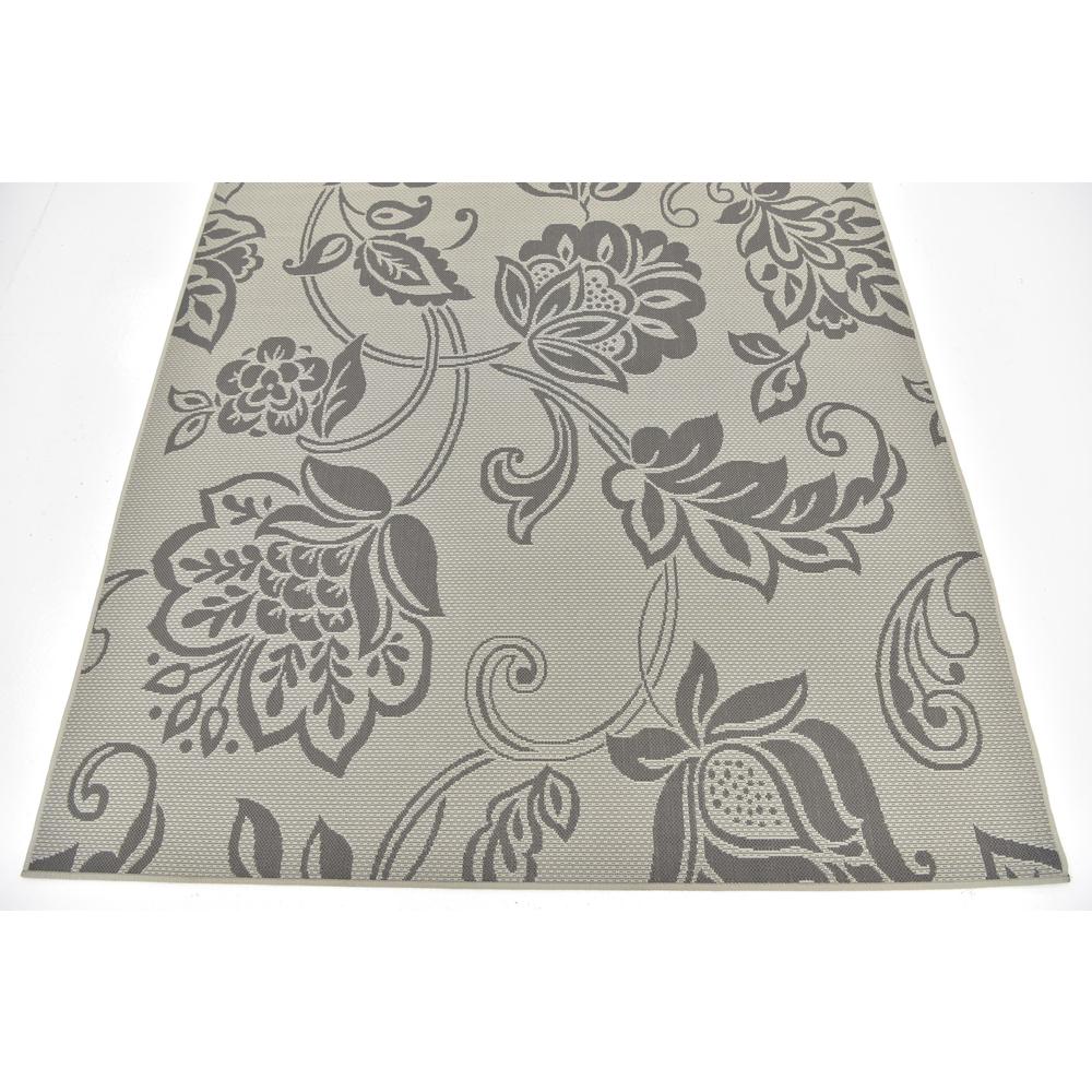 Outdoor Floral Rug, Gray (6' 0 x 9' 0). Picture 6