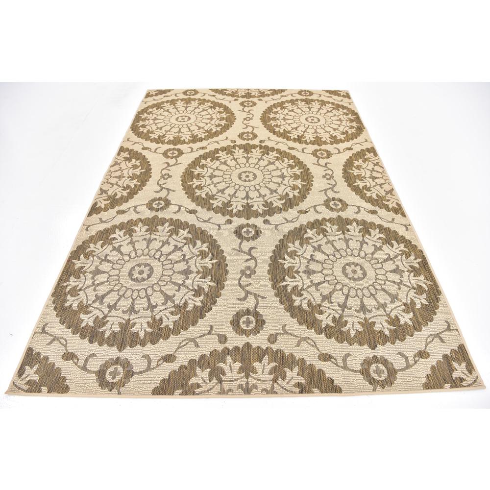 Outdoor Medallion Rug, Brown (6' 0 x 9' 0). Picture 4