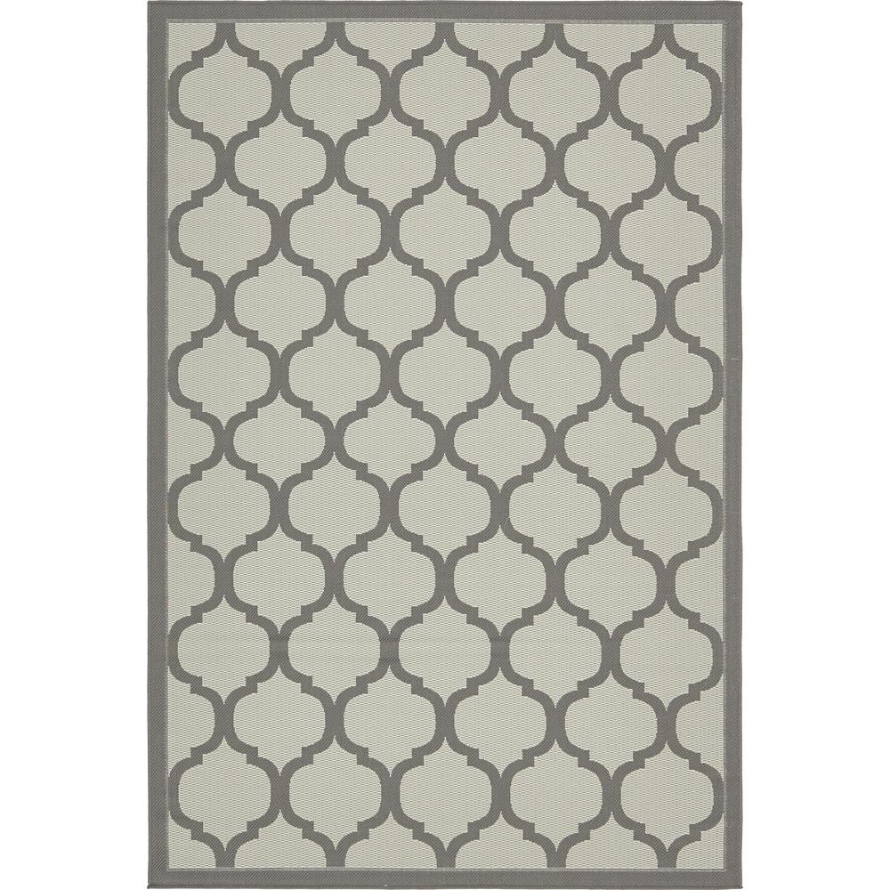 Outdoor Moroccan Rug, Gray (6' 0 x 9' 0). Picture 1