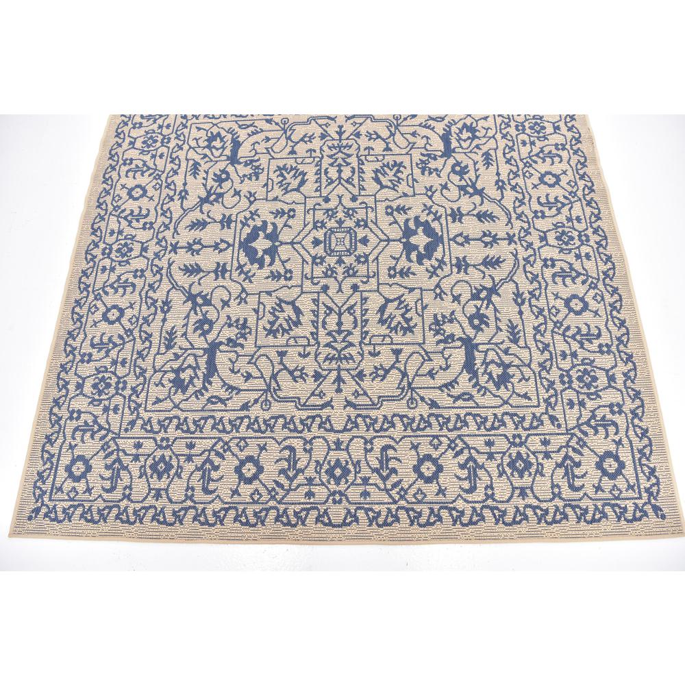 Outdoor Allover Rug, Beige/Blue (6' 0 x 6' 0). Picture 6