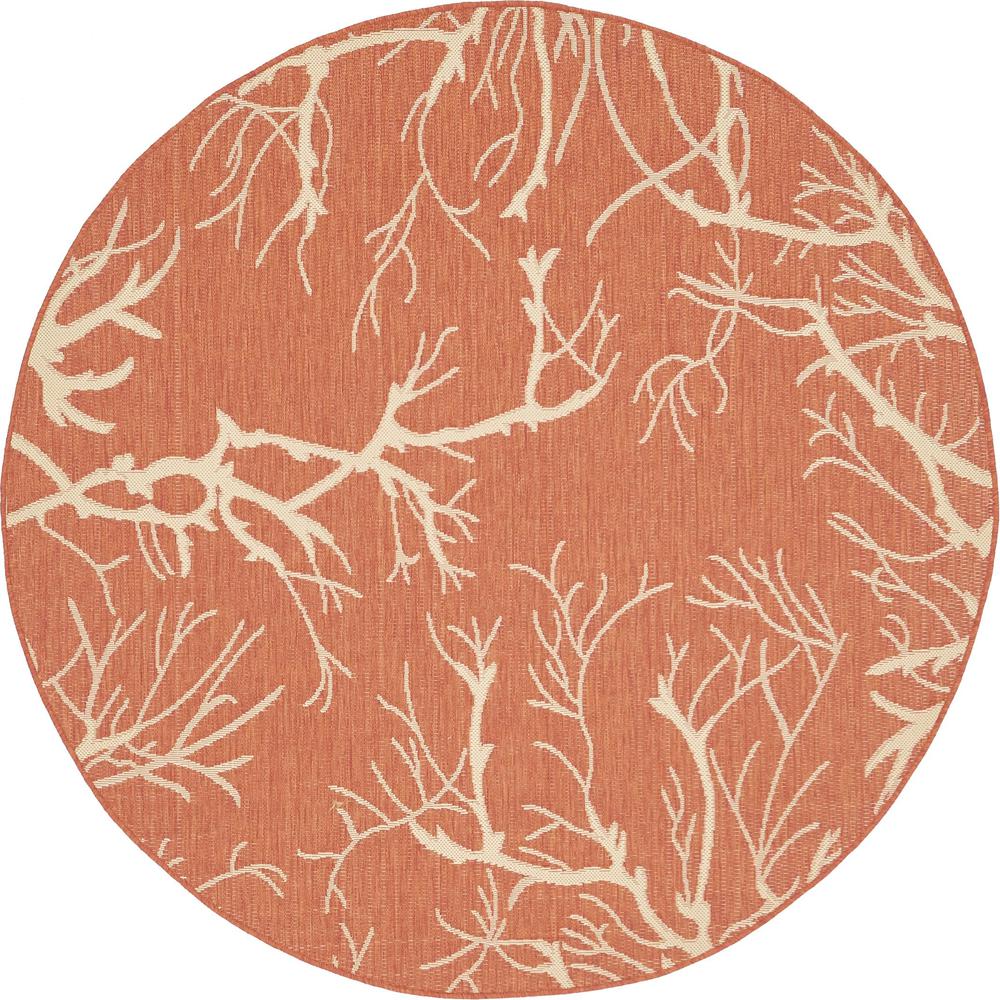 Outdoor Branch Rug, Terracotta (6' 0 x 6' 0). Picture 1