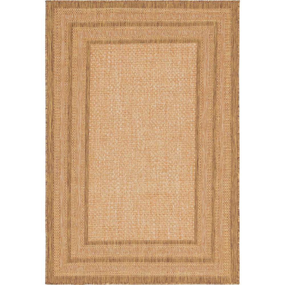Outdoor Multi Border Rug, Light Brown (4' 0 x 6' 0). The main picture.