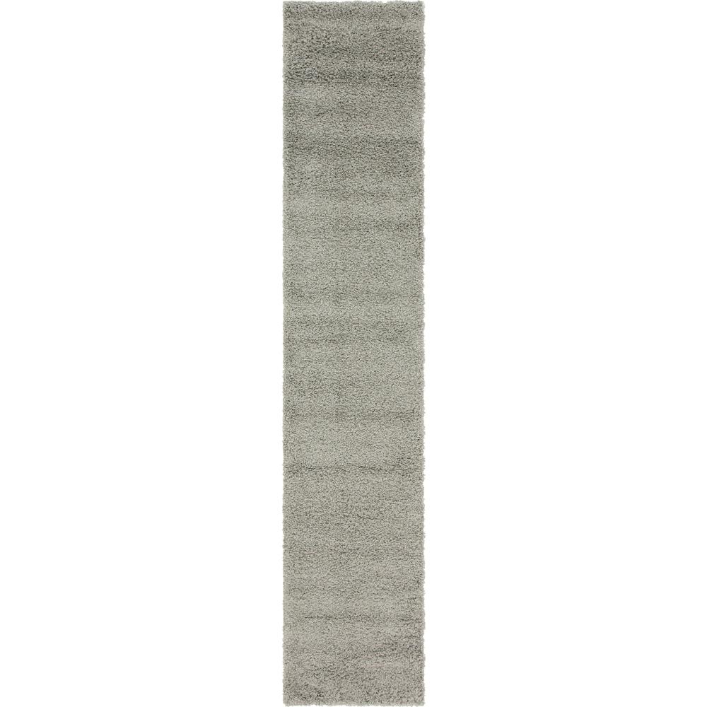 Solid Shag Rug, Cloud Gray (2' 6 x 13' 0). Picture 1