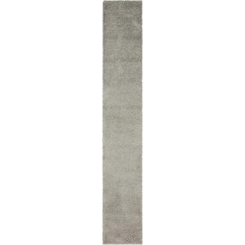 Solid Shag Rug, Cloud Gray (2' 6 x 16' 5). Picture 1