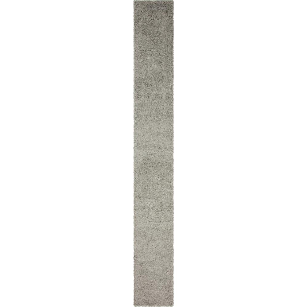 Solid Shag Rug, Cloud Gray (2' 6 x 19' 8). Picture 1
