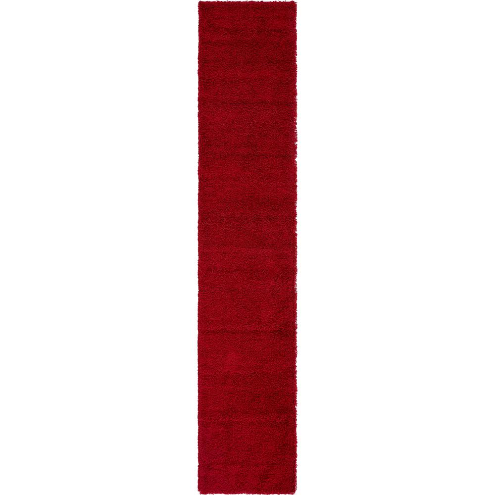 Solid Shag Rug, Cherry Red (2' 6 x 13' 0). Picture 1
