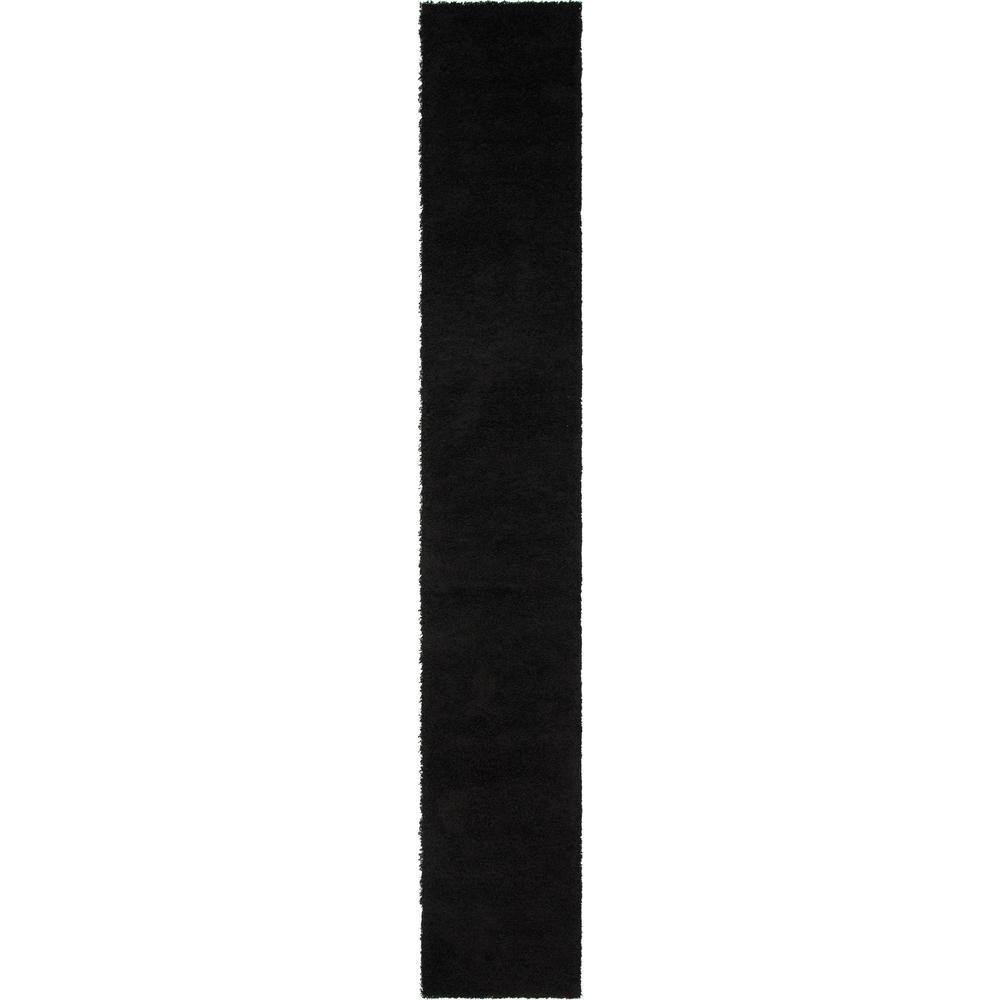 Solid Shag Rug, Jet Black (2' 6 x 16' 5). Picture 1
