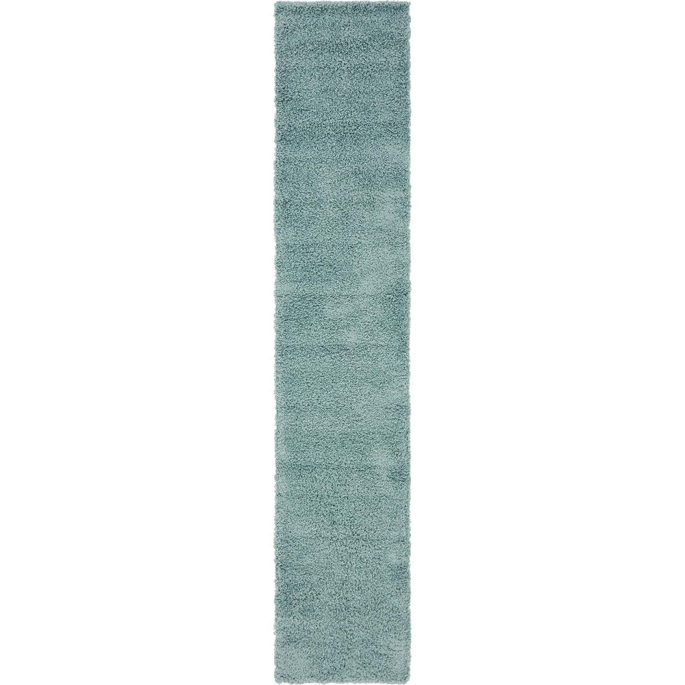 Solid Shag Rug, Slate Blue (2' 6 x 13' 0). Picture 1