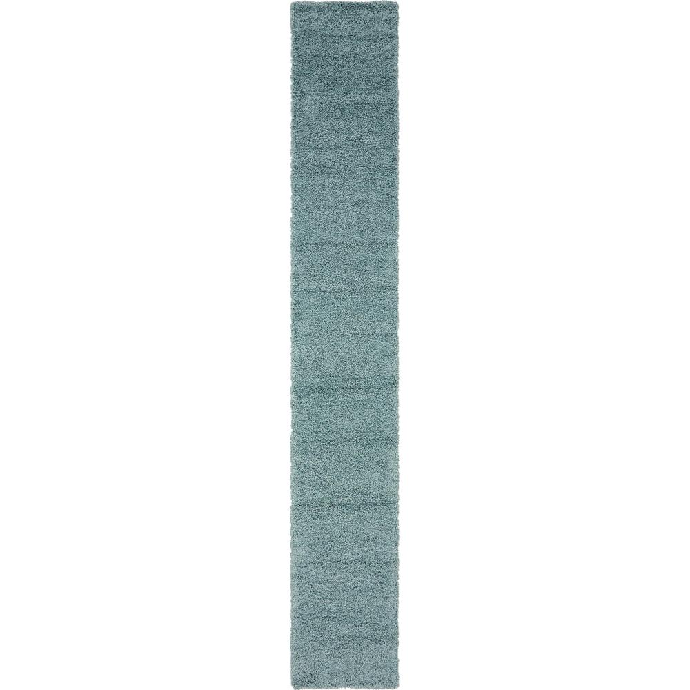 Solid Shag Rug, Slate Blue (2' 6 x 16' 5). Picture 1