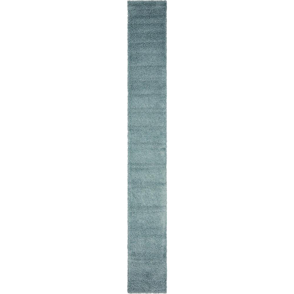 Solid Shag Rug, Slate Blue (2' 6 x 19' 8). Picture 1