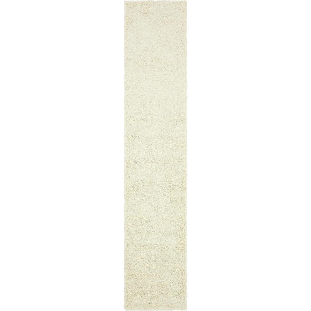 Solid Shag Rug, Ivory (2' 6 x 13' 0). Picture 1