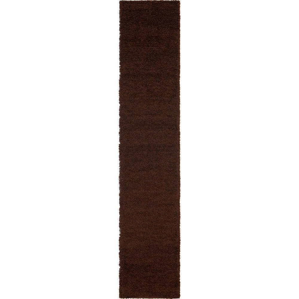 Solid Shag Rug, Chocolate Brown (2' 6 x 13' 0). Picture 1