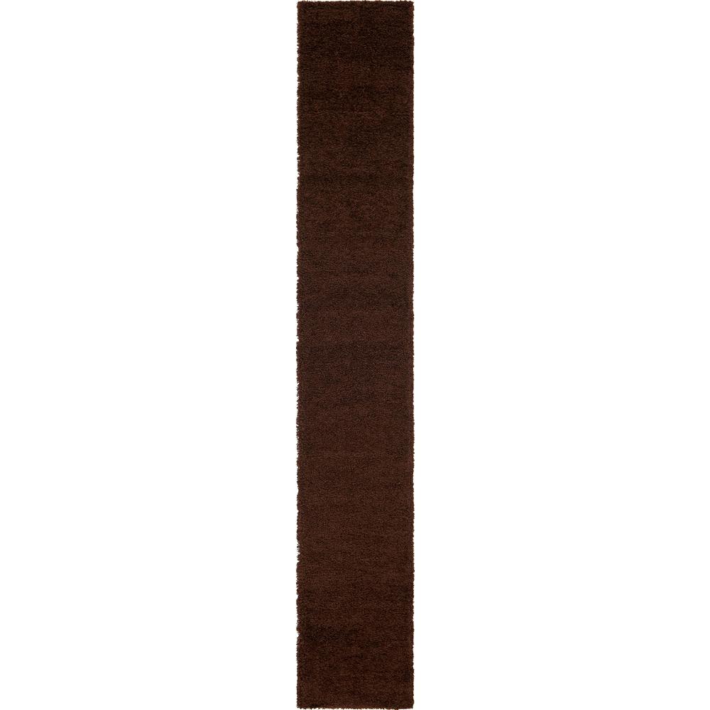 Solid Shag Rug, Chocolate Brown (2' 6 x 16' 5). Picture 1