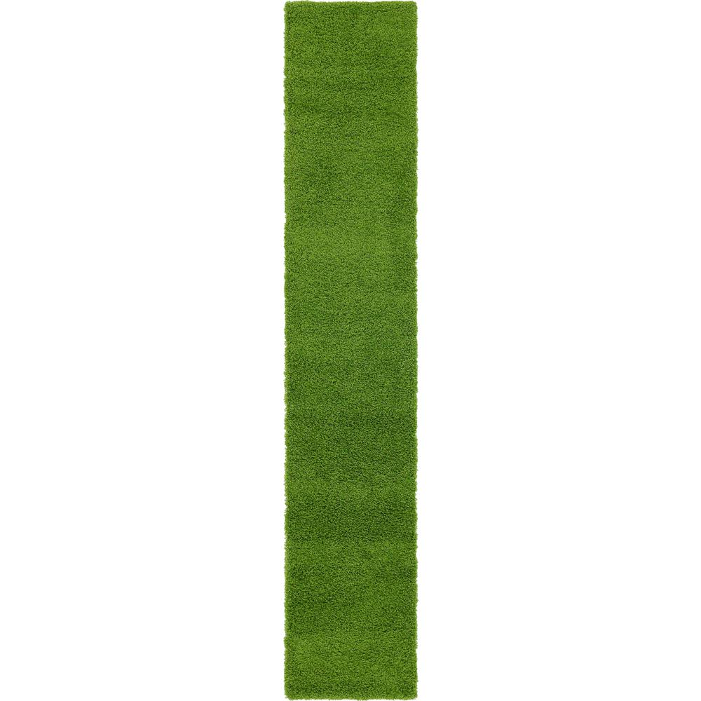 Solid Shag Rug, Grass Green (2' 6 x 13' 0). Picture 1