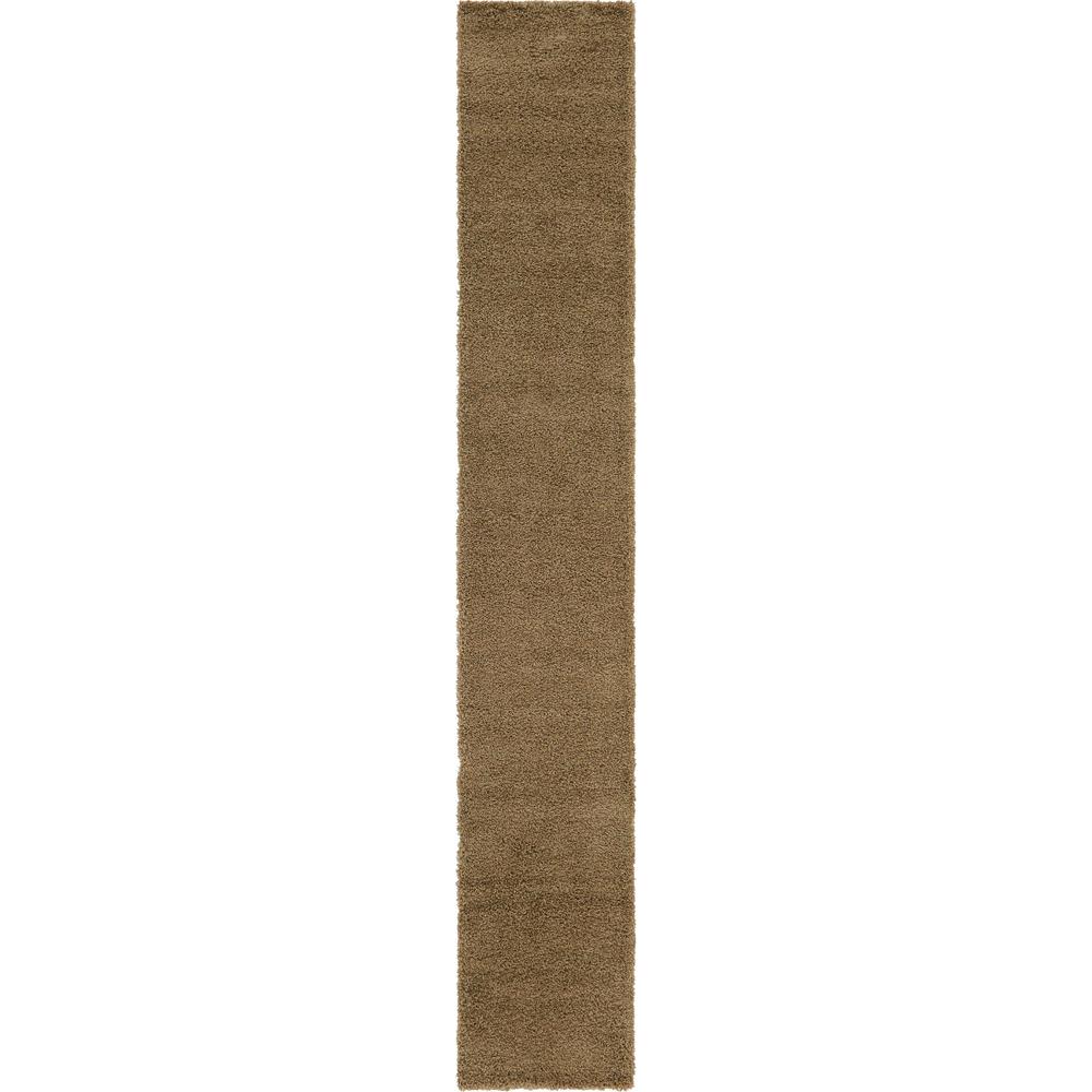 Solid Shag Rug, Cocoa (2' 6 x 16' 5). Picture 1