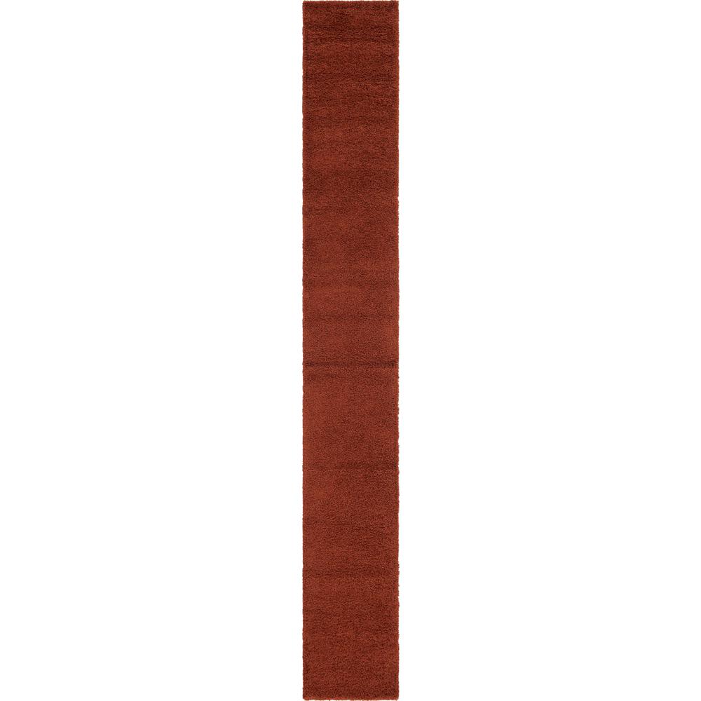 Solid Shag Rug, Terracotta (2' 6 x 19' 8). Picture 1