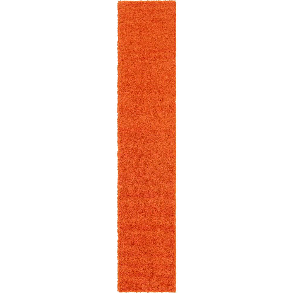 Solid Shag Rug, Tiger Orange (2' 6 x 13' 0). Picture 1