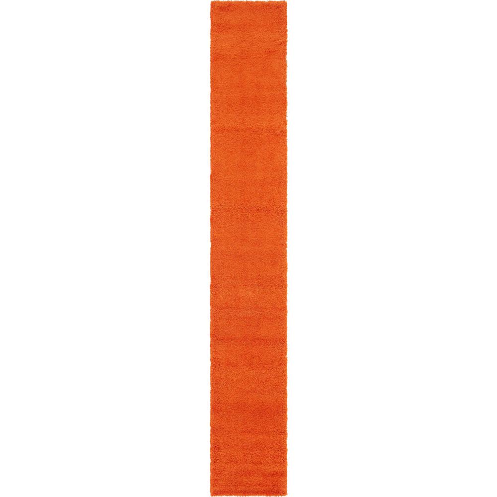Solid Shag Rug, Tiger Orange (2' 6 x 16' 5). Picture 1