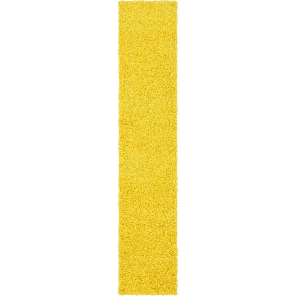 Solid Shag Rug, Tuscan Sun Yellow (2' 6 x 13' 0). Picture 1