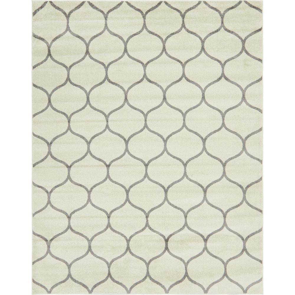 Rounded Trellis Frieze Rug, Ivory (8' 0 x 10' 0). Picture 1