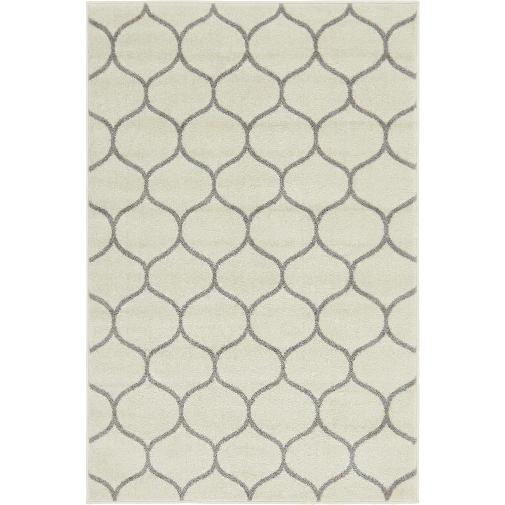 Rounded Trellis Frieze Rug, Ivory (4' 0 x 6' 0). Picture 1