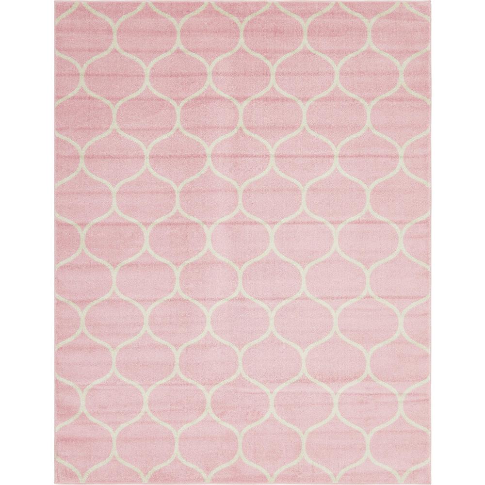 Rounded Trellis Frieze Rug, Pink (8' 0 x 10' 0). The main picture.