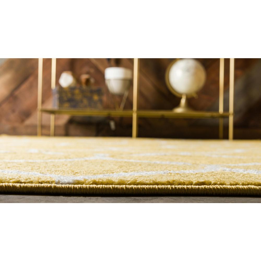 Rounded Trellis Frieze Rug, Yellow (9' 0 x 12' 0). Picture 3