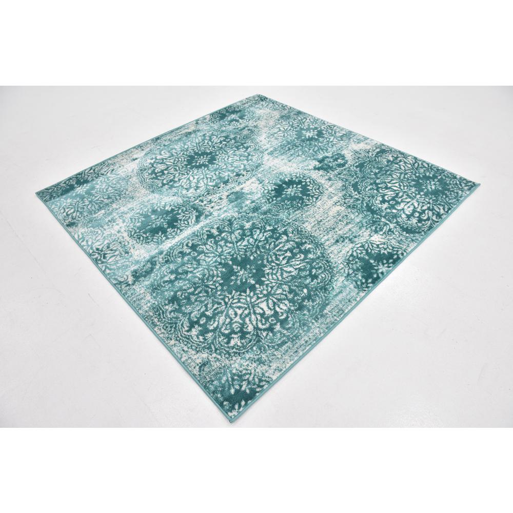 Grand Sofia Rug, Turquoise (6' 0 x 6' 0). Picture 3