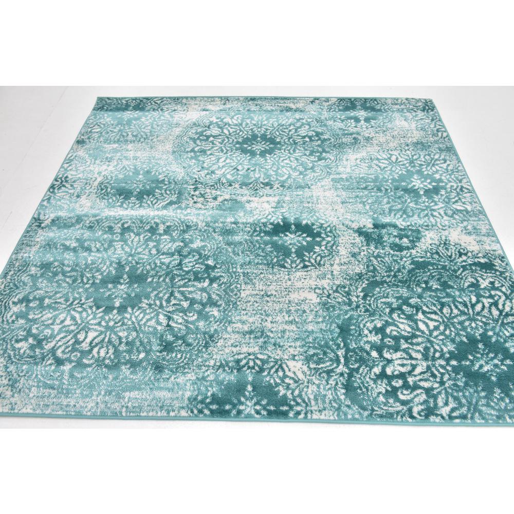 Grand Sofia Rug, Turquoise (6' 0 x 6' 0). Picture 4