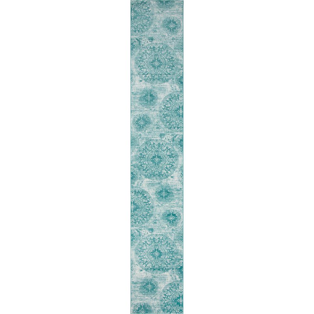 Grand Sofia Rug, Turquoise (3' 3 x 19' 8). Picture 1