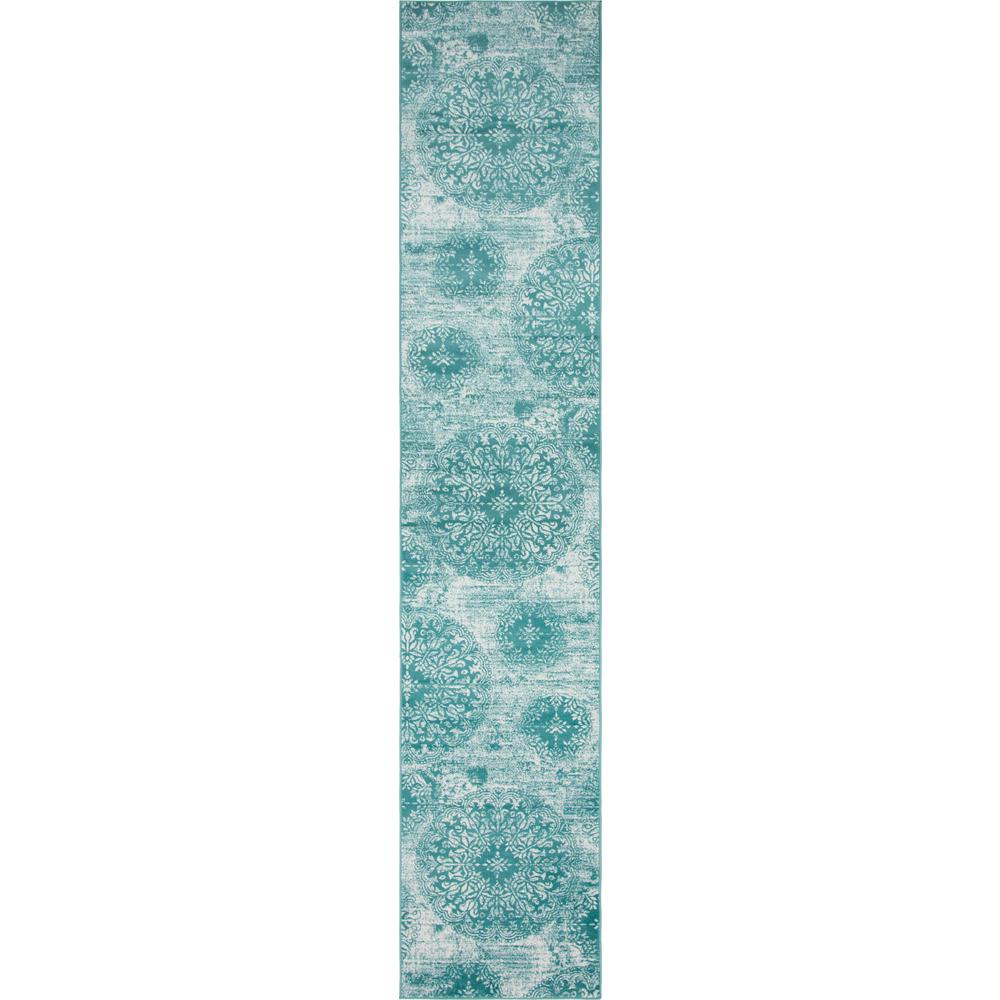 Grand Sofia Rug, Turquoise (3' 3 x 16' 5). Picture 1