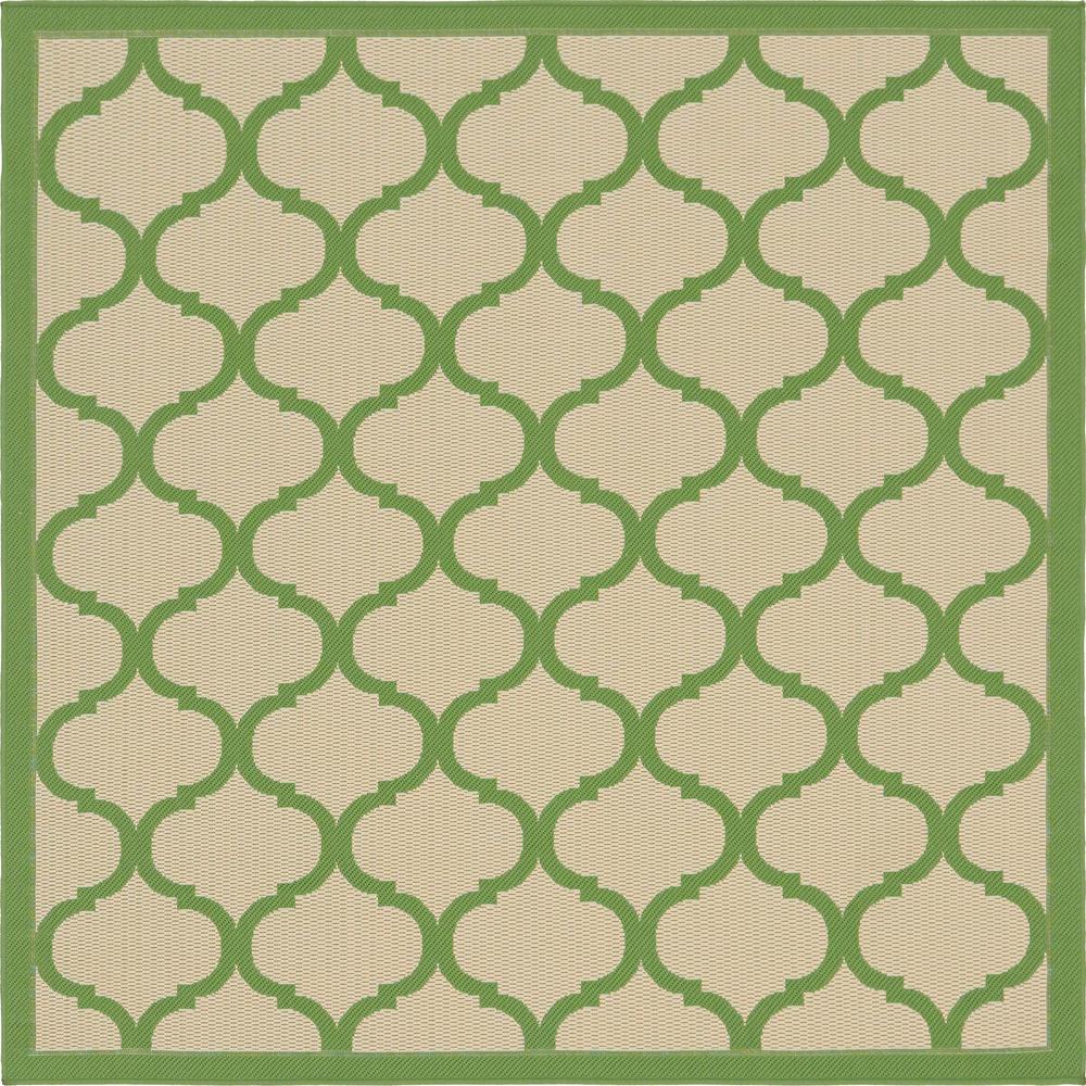 Outdoor Moroccan Rug, Green (6' 0 x 6' 0). The main picture.