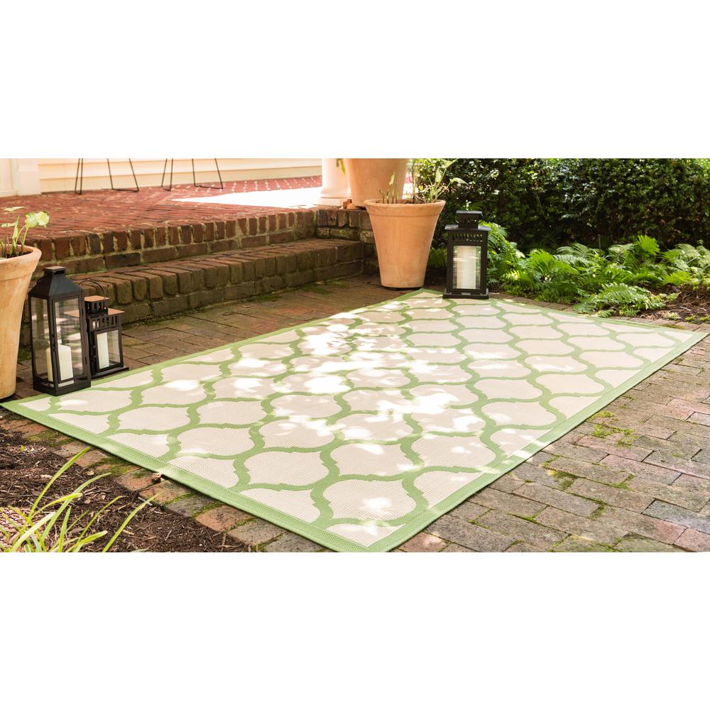 Outdoor Moroccan Rug, Green (5' 3 x 8' 0). Picture 3