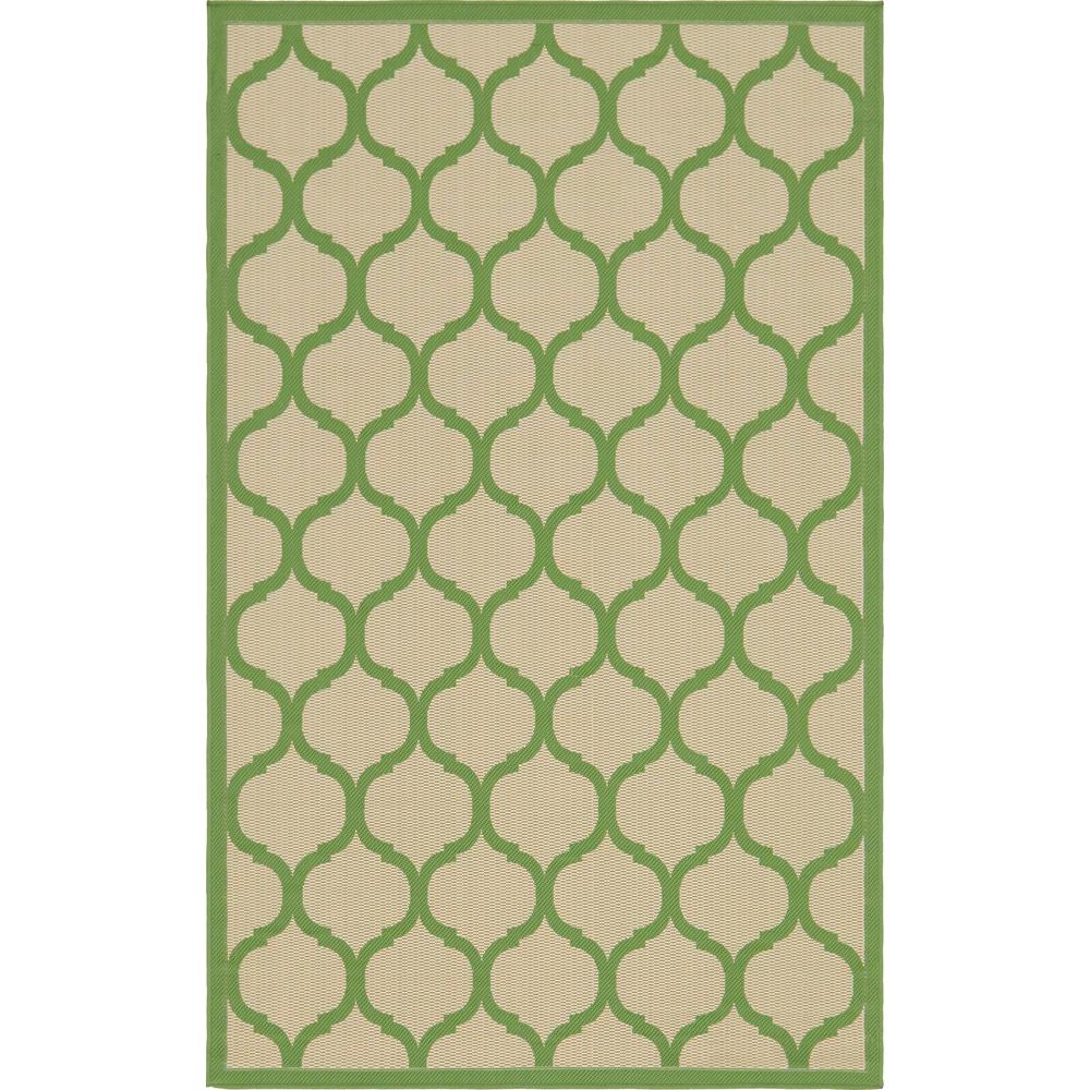 Outdoor Moroccan Rug, Green (5' 3 x 8' 0). The main picture.
