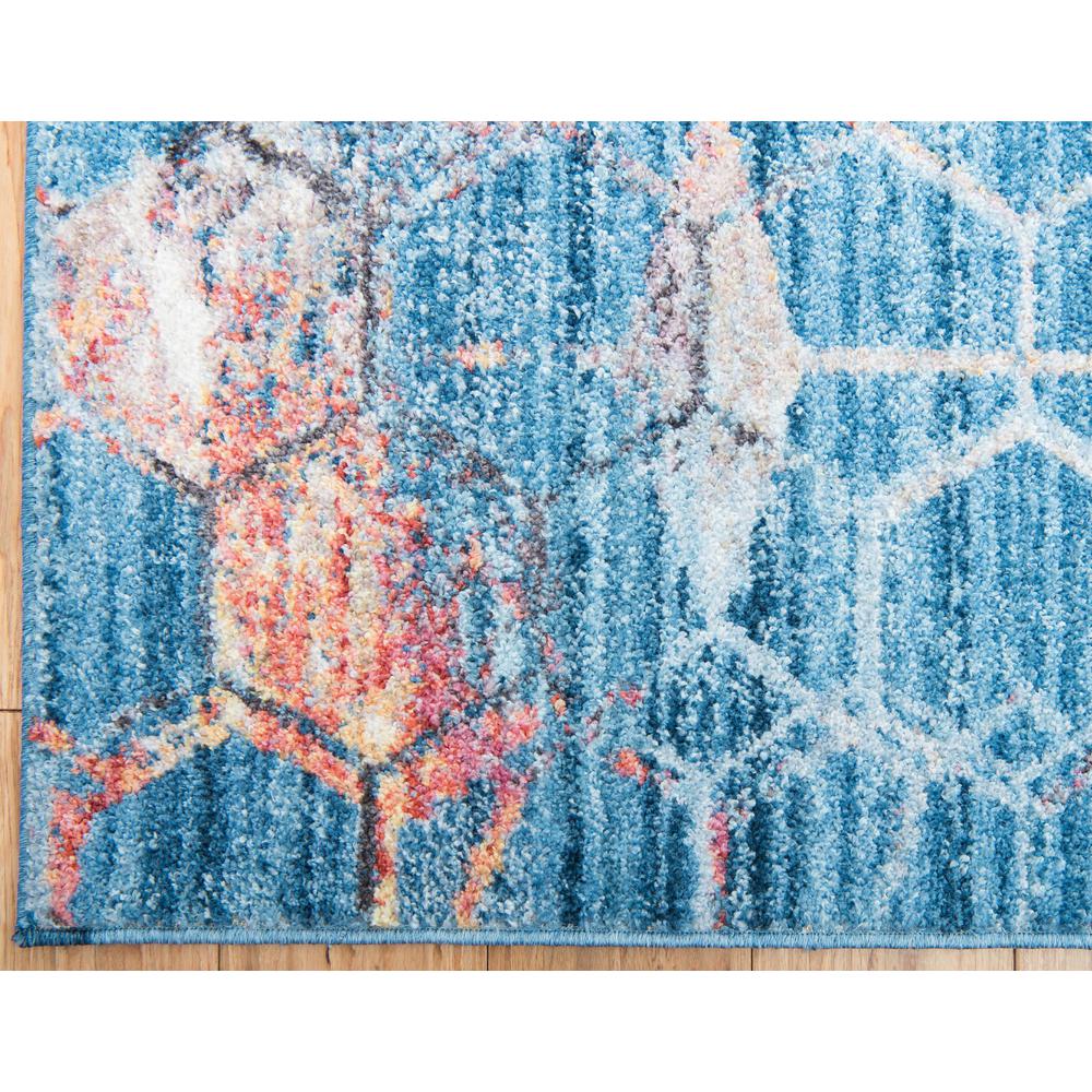 Rainbow Honeycomb Rug, Blue (2' 0 x 6' 0). Picture 6