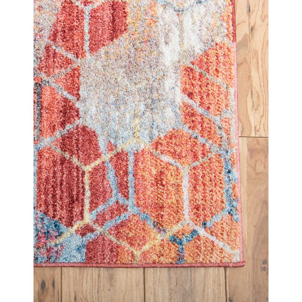 Rainbow Honeycomb Rug, Red (2' 0 x 6' 0). Picture 6