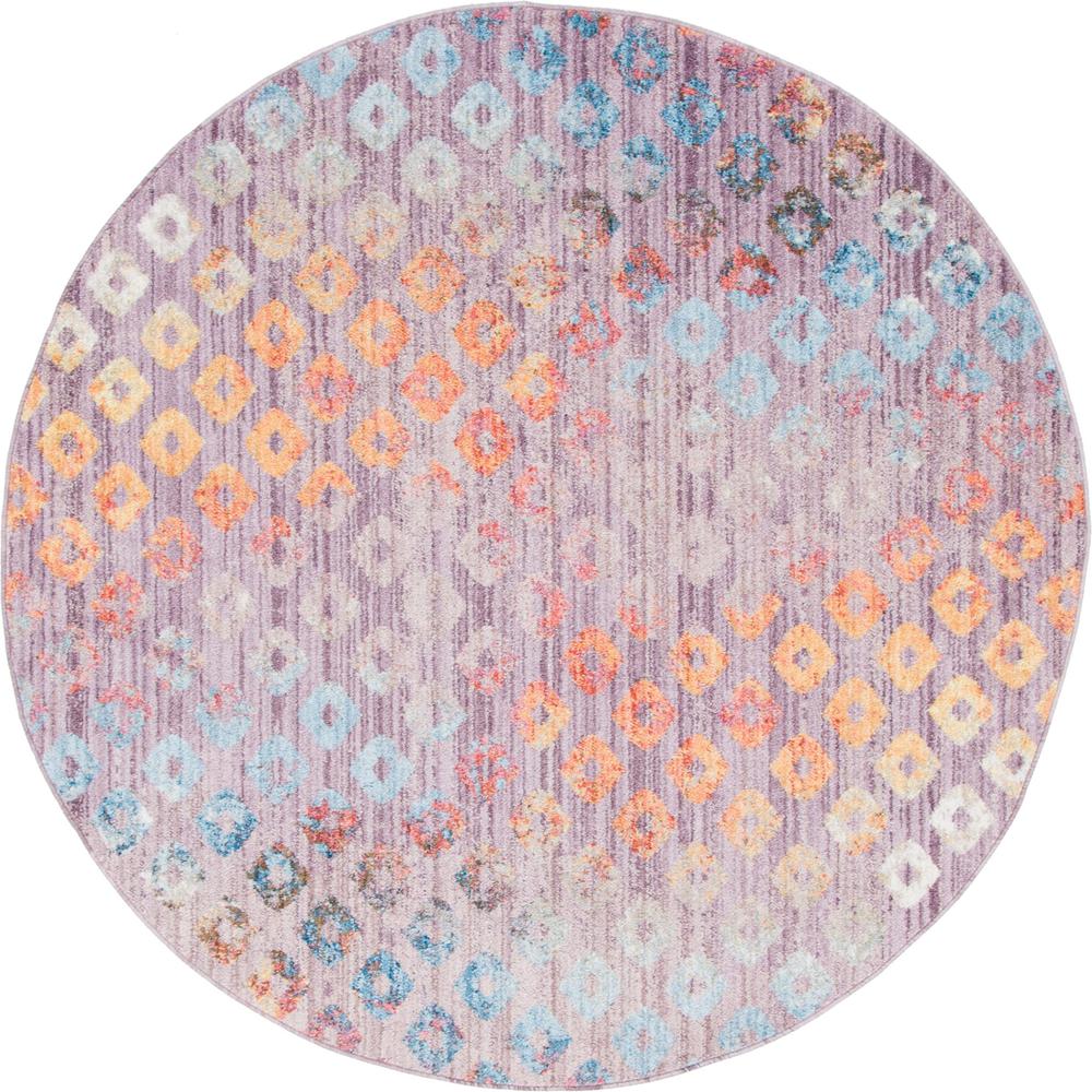 Rainbow Spectral Rug, Violet (6' 0 x 6' 0). Picture 1