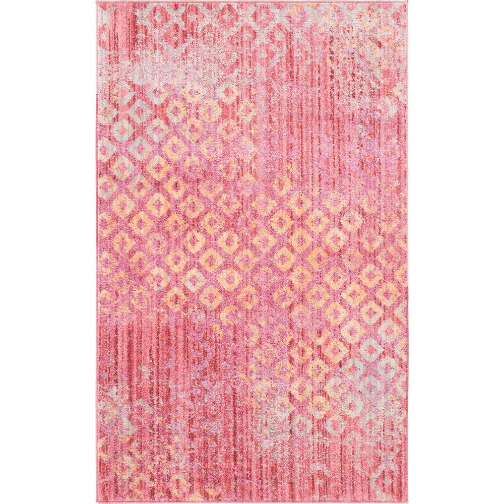 Rainbow Spectral Rug, Pink (3' 3 x 5' 3). Picture 1