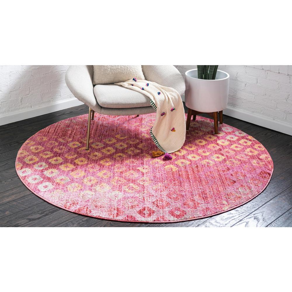 Rainbow Spectral Rug, Pink (6' 0 x 6' 0). Picture 4