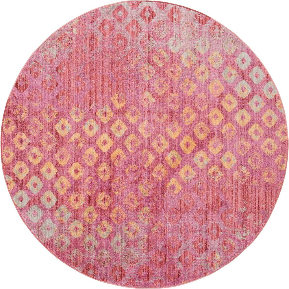 Rainbow Spectral Rug, Pink (6' 0 x 6' 0). The main picture.